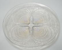 R. Lalique coquille pattern opalescent glass dish, no.3009, 30cms diameter