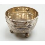 A George V Arts Crafts planished silver bowl, by Albert Edward Jones, Birmingham, 1923, diameter