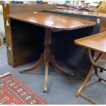 A George III rectangular mahogany tilt top centre table, width 91cm, depth 65cm, height 77cm