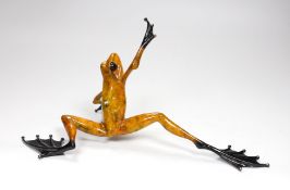 Tim Cotterill (Frogman) a limited edition enamelled bronze frog ‘High Dive’ 1807/5000 with