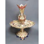 An Eichwald rococo style pottery centrepiece, 50cm