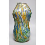 A contemporary free-form studio glass vase, designed by Ruth Sulke, 39cms