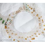 Victorian and later crochet edged table linen