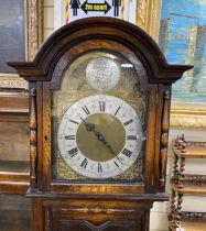 A 1920's oak longcase clock, height 194cm