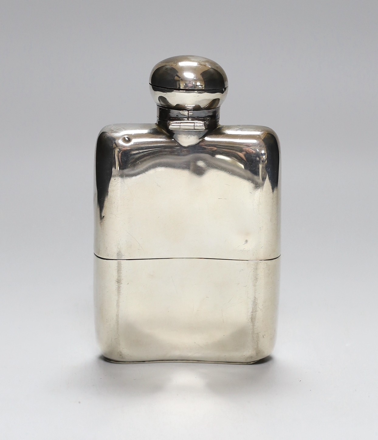 A late Victorian silver hip flask, engraved with date and initials, William Neale & Sons, Chester, - Image 2 of 3