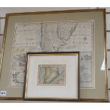 Emmanuel Bowen (1693-1767), coloured engraving, Map of Chile Terra Magellanica, 36 x 44cm and a