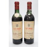 Two bottles of 1967 St Emilion