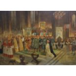 G. Bagge, oil on canvas, Coronation of a Boy King, signed and dated Viarne 1914, 88 x 115cm