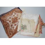 Vintage: a large collection of mixed chiffon, silk, cotton and other ladies hankies