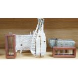 A selection of European and Japanese? studio pottery, including two glazed brick-form test tube