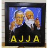 An enamelled advertising sign, AJJA. 72 x 64cm overall
