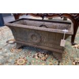 A Victorian rectangular cast iron planter, width 70cm, depth 36cm, height 35cm