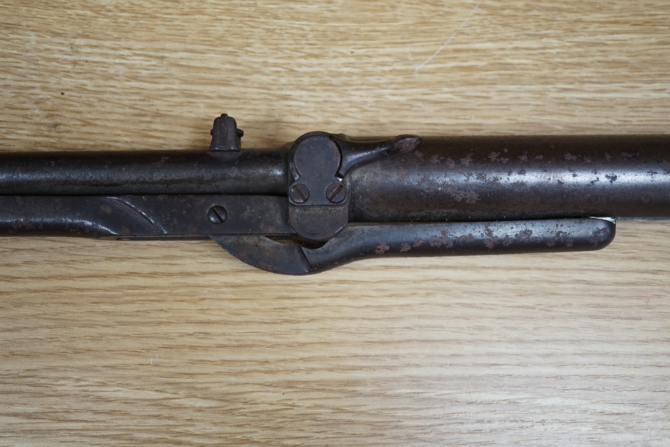 A spring loaded air rifle, early 20th century, 98cms long, - Image 3 of 4