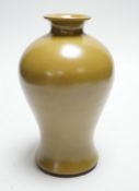 A Chinese teadust glazed meiping vase, 18cms high