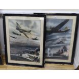 After Frank Wootton, pair of hand tinted photo-lithographs for the Bristol Aeroplane Company,