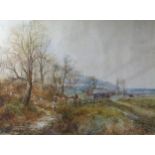 Arthur Willett (1857-1918), watercolour, Hunting scene, signed, 54 x 73cm