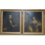 Mid 19th century English School, pair of oils on wooden panels, Portraits of Alexander Luard