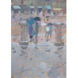 § § Bernard Dunstan R.A.(1920-2017), oil on board, 'The Campo, Rainy Day', initialled and dated '