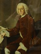After William Hoare, reverse print on glass, Portrait of William Pitt Esq., 36 x 26cm
