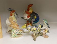 A selection of various ceramic bird models, to include Goebel. Tallest 26.5cm