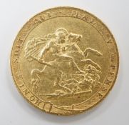 A George III 1817 gold sovereign, about VF.