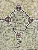 Mullijin (b.1961) (Aboriginal art), mixed media, 'The Dream Time', signed and dated '04, 35 x 27cm