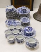 A Chinese style blue and white part coffee set