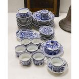 A Chinese style blue and white part coffee set