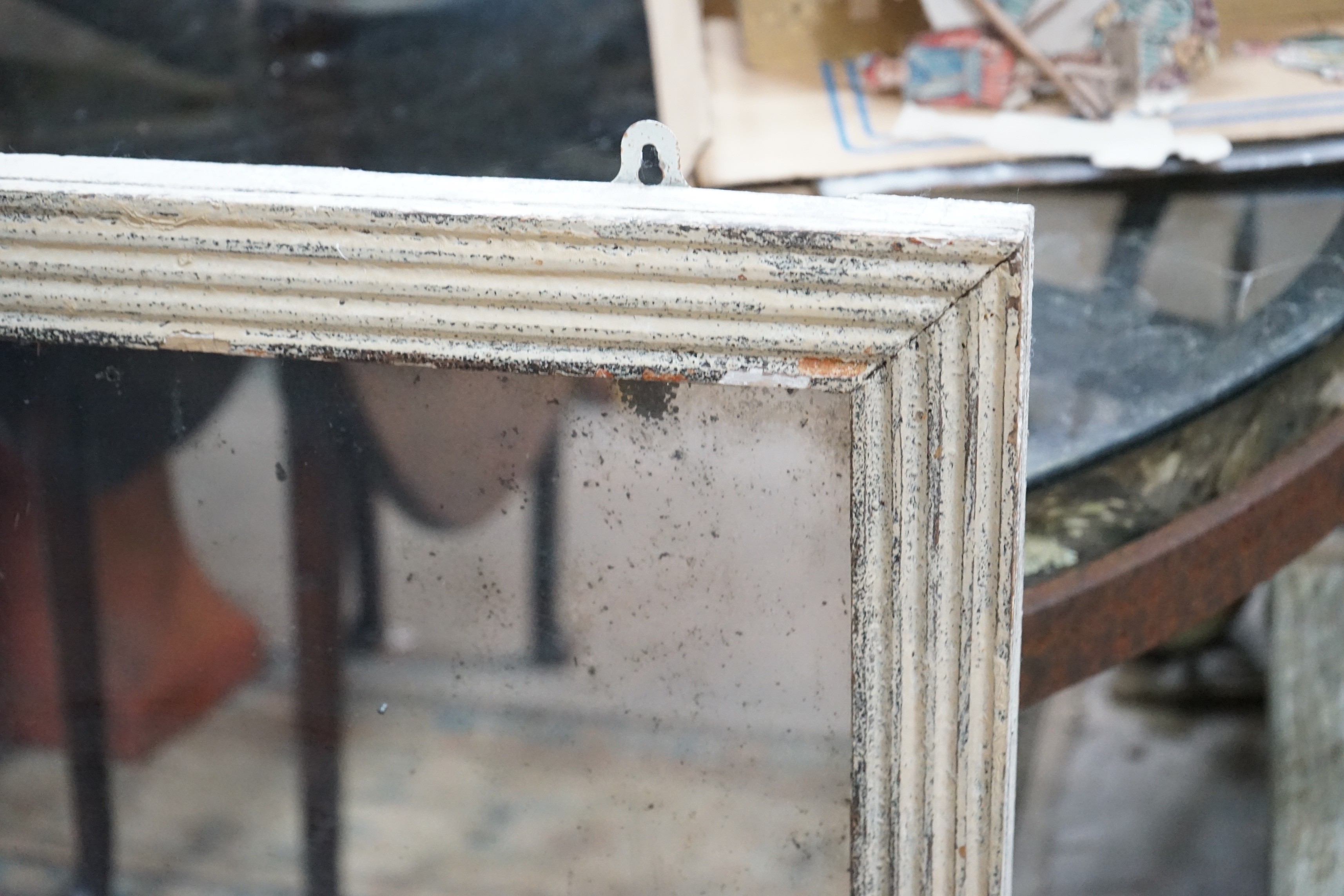 A 19th century Continental rectangular painted frame mirror, width 76cm, height 93cm - Image 3 of 3
