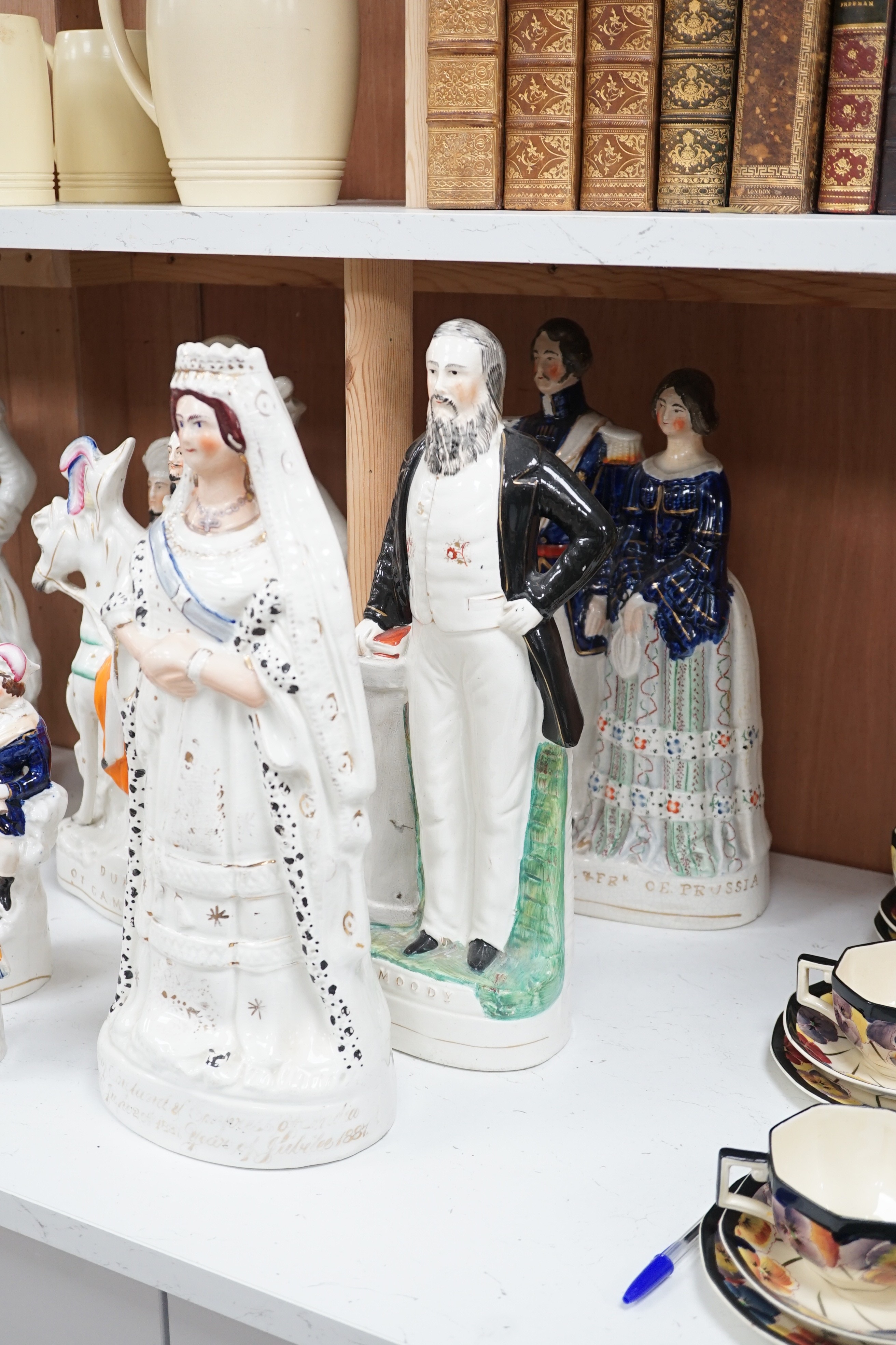 A collection of mostly 19th century Staffordshire flatbacks, including Princess Royal and - Image 6 of 9