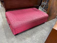 An upholstered box ottoman with drawers each end, width 160cm, depth 100cm, height 46cm
