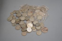A quantity of various silver coins, Victoria to George VI