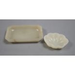 Two Chinese pale celadon jade brushwashers