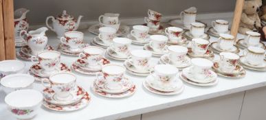 Four sets and part sets of bone china tableware, to include Royal Doulton Apple Blossom H4899, Royal
