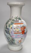 A large Chinese famille rose vase, late Republic period, 45cms high