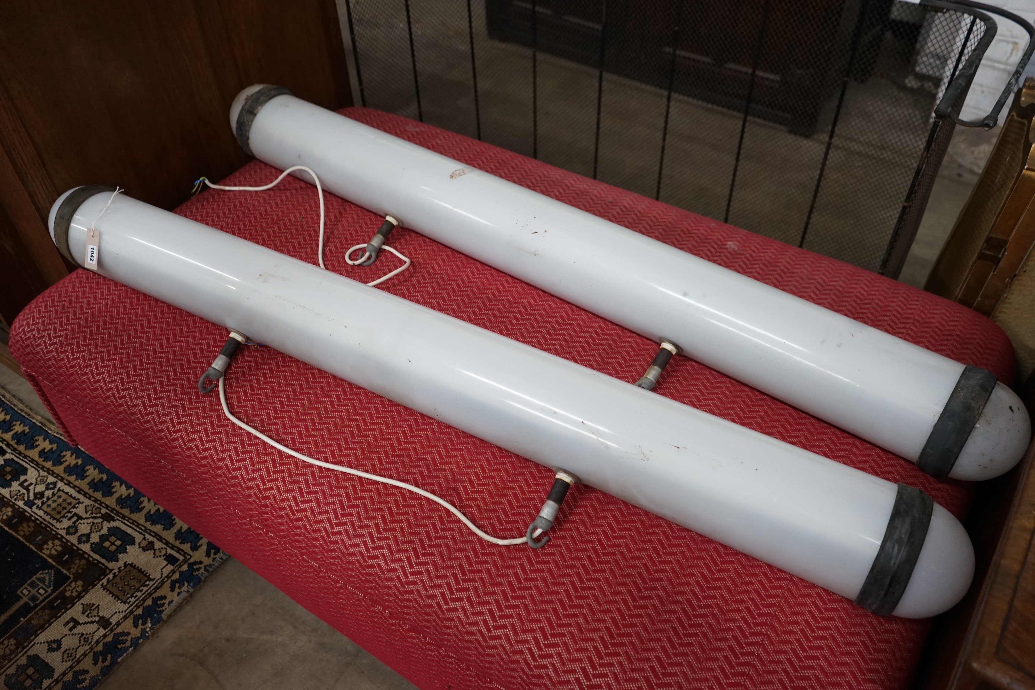 A pair of 1960's tube lights, length 160cm