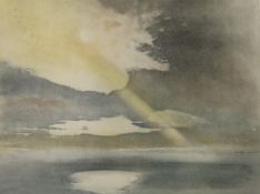 A. Wilkinson, artist proof print, 'Sunrise over the sea - misty morning of Eigg', signed in