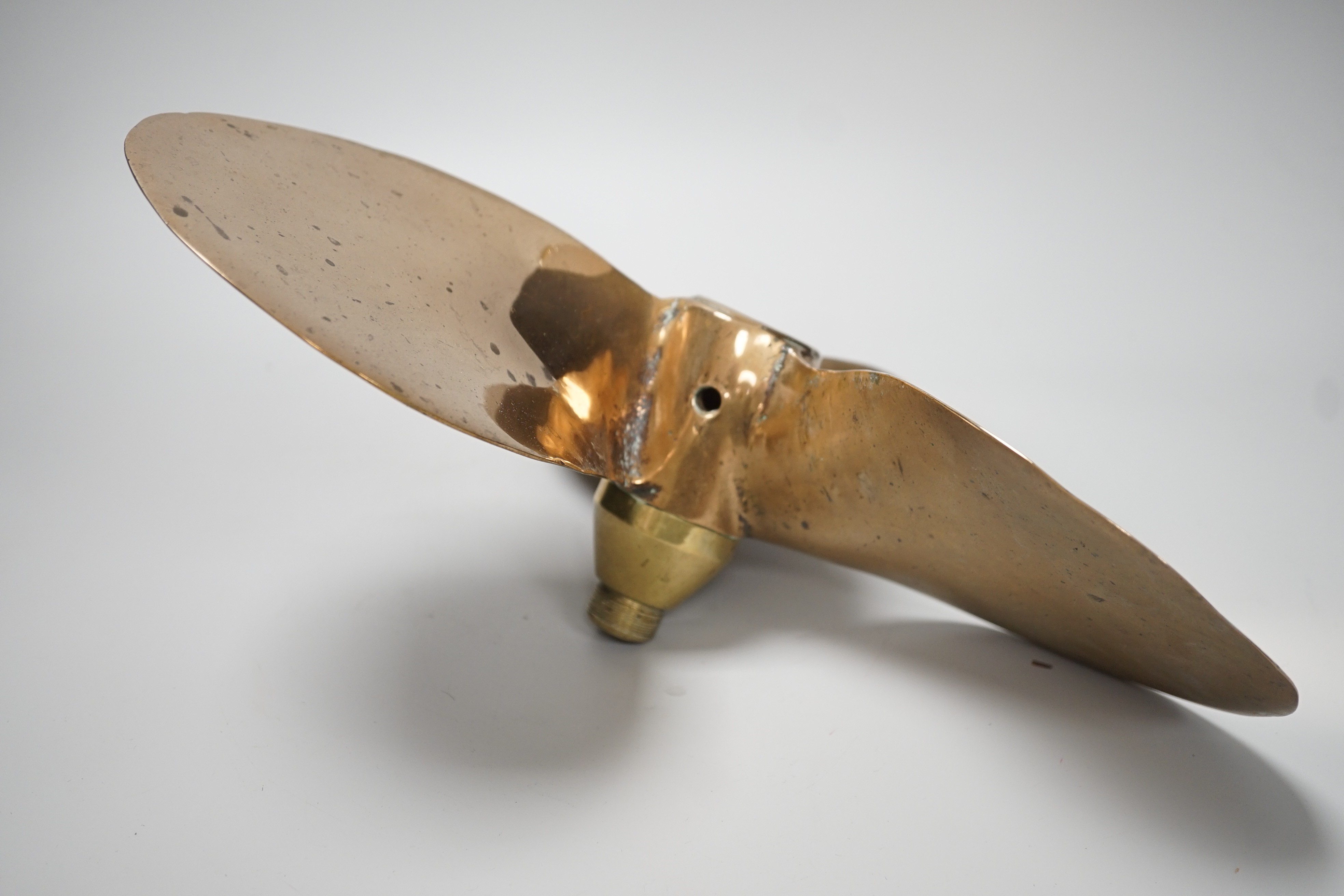 A lifeboat bronze propeller. 35cm diameter approx. salvaged from Chittagong ship yard between 1984- - Image 3 of 3