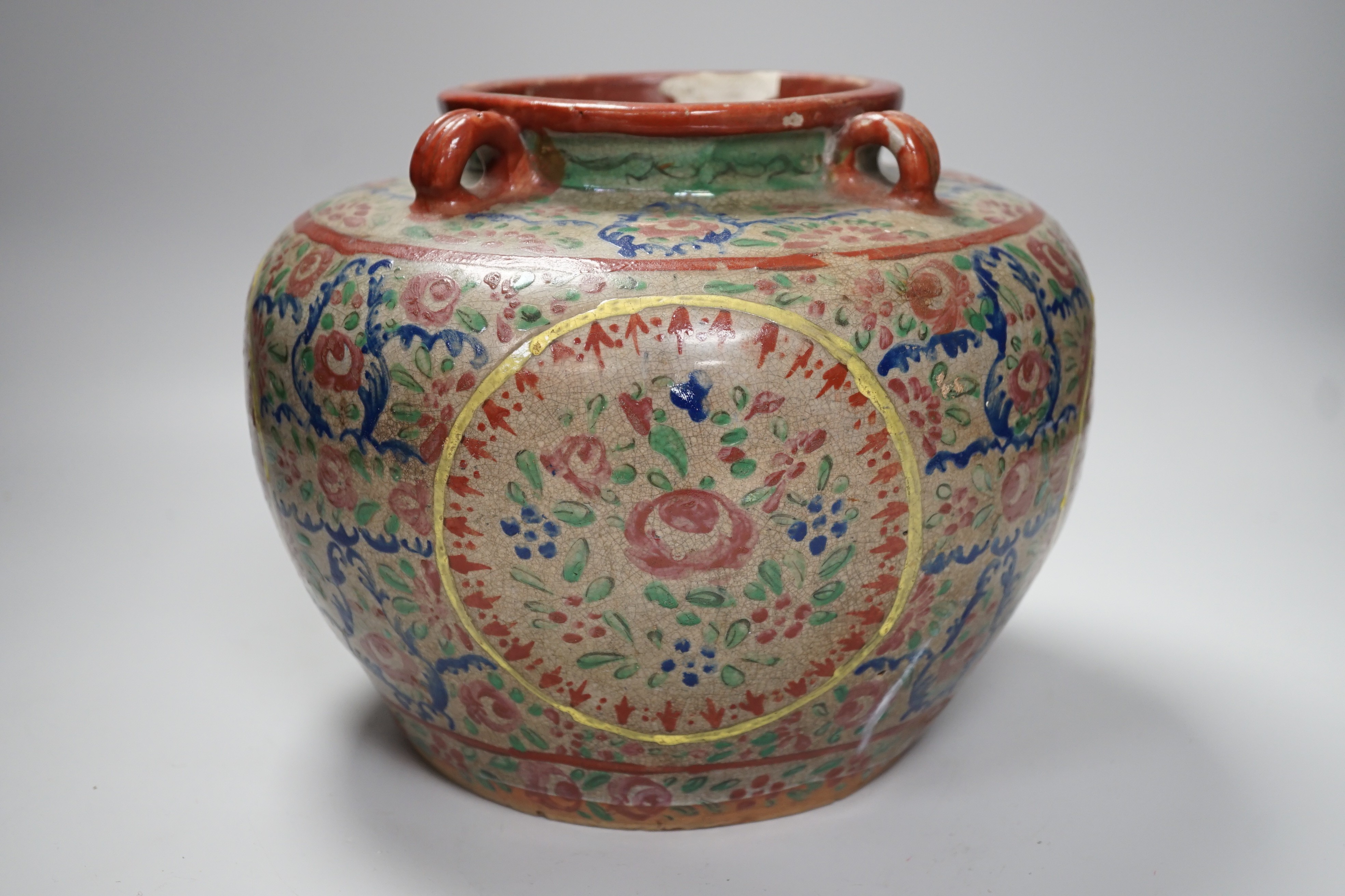 A Chinese famille rose jar made for the Thai market, 20cm tall - Image 2 of 5