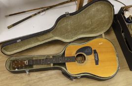A Fender Model F-35 acoustic guitar serial 7929384, in hard case