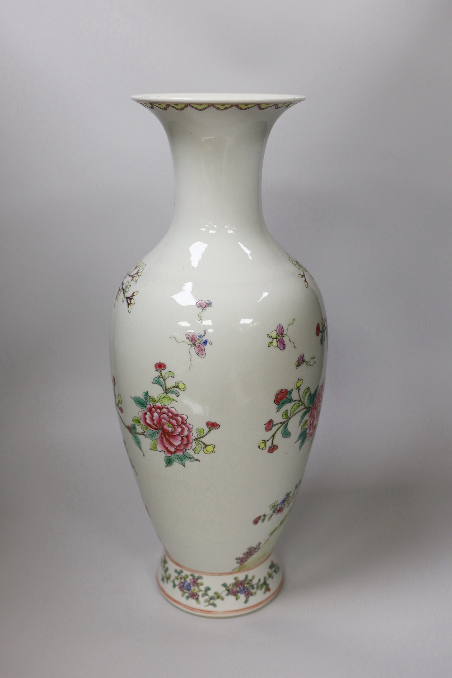 A Chinese famille rose baluster vase, 46cm - Image 2 of 4