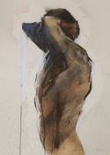 Anthony Abrahams (b.1926), mixed media, Nude study, signed in pencil, 76 x 57cm