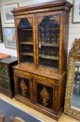 A mid 19th century Dutch walnut and floral marquetry cabinet, width 117cm, depth 48cm, height 210cm