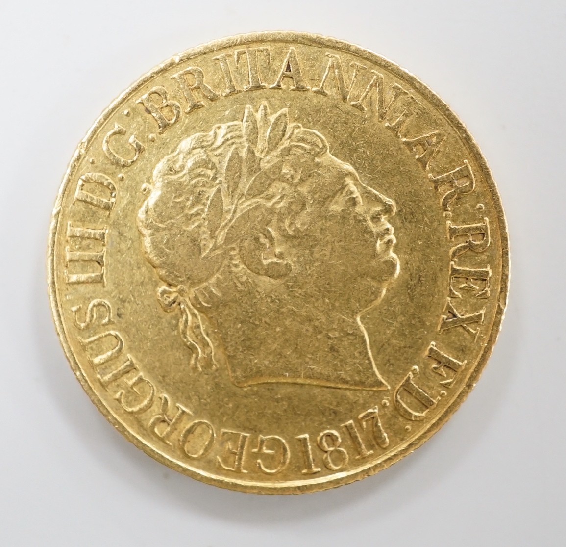 A George III 1817 gold sovereign, about VF. - Image 2 of 2