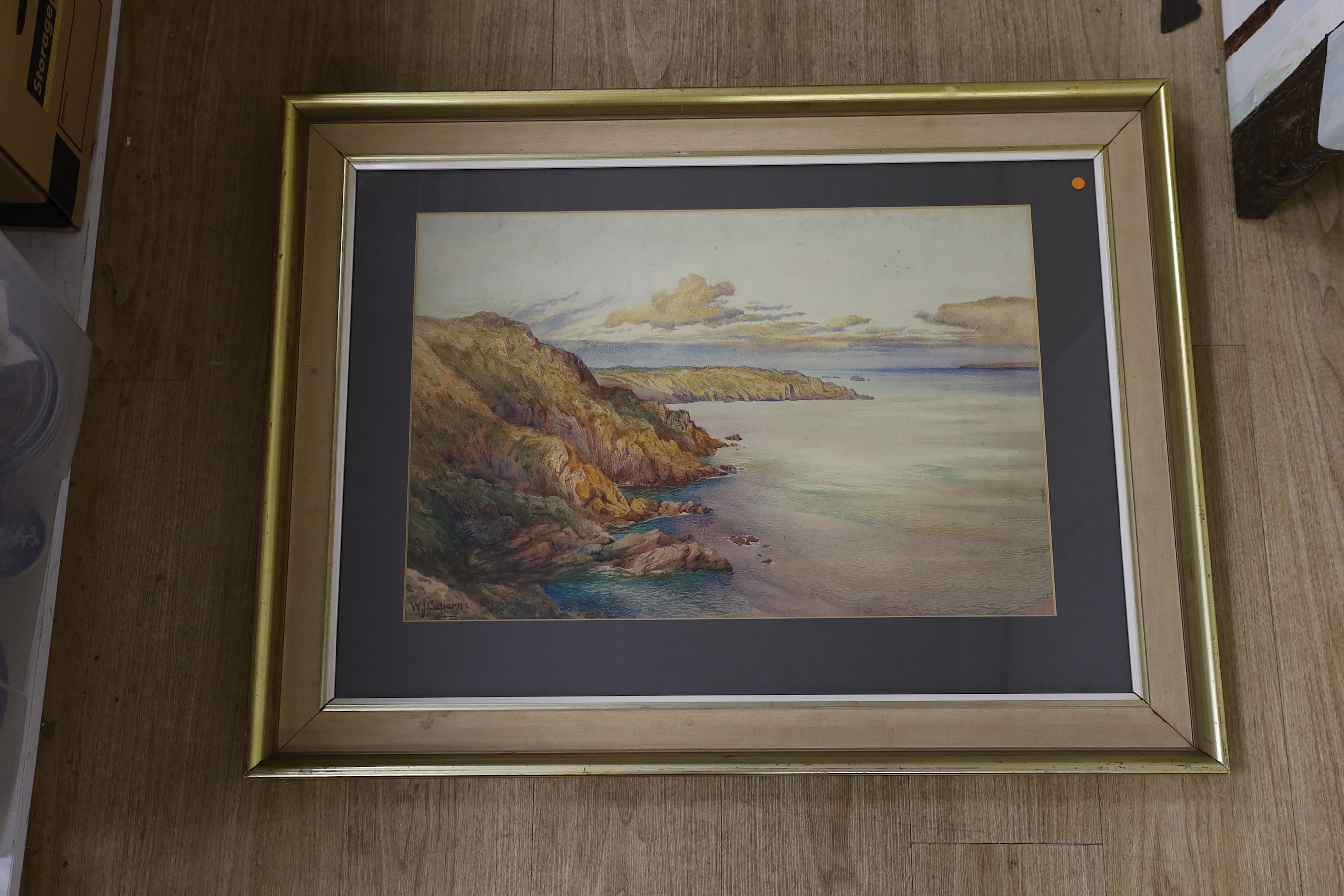 William John Caparne (1856-1940), watercolour, Coastal landscape, Channel Islands, signed, 42 x - Image 2 of 2