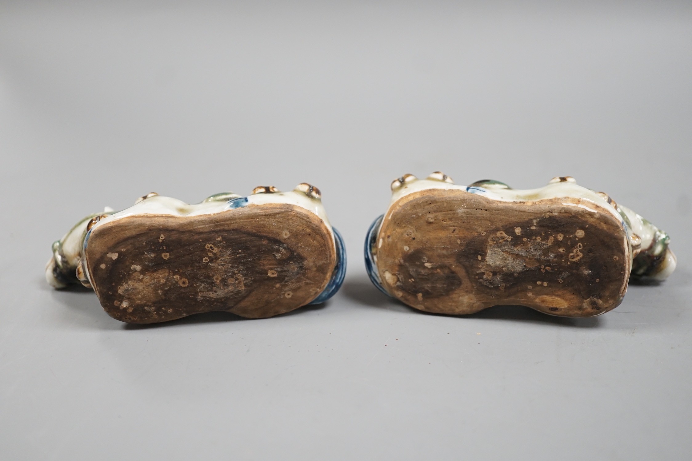A pair of Chinese stoneware 'horse' rose water droppers, 10cm long - Image 4 of 4