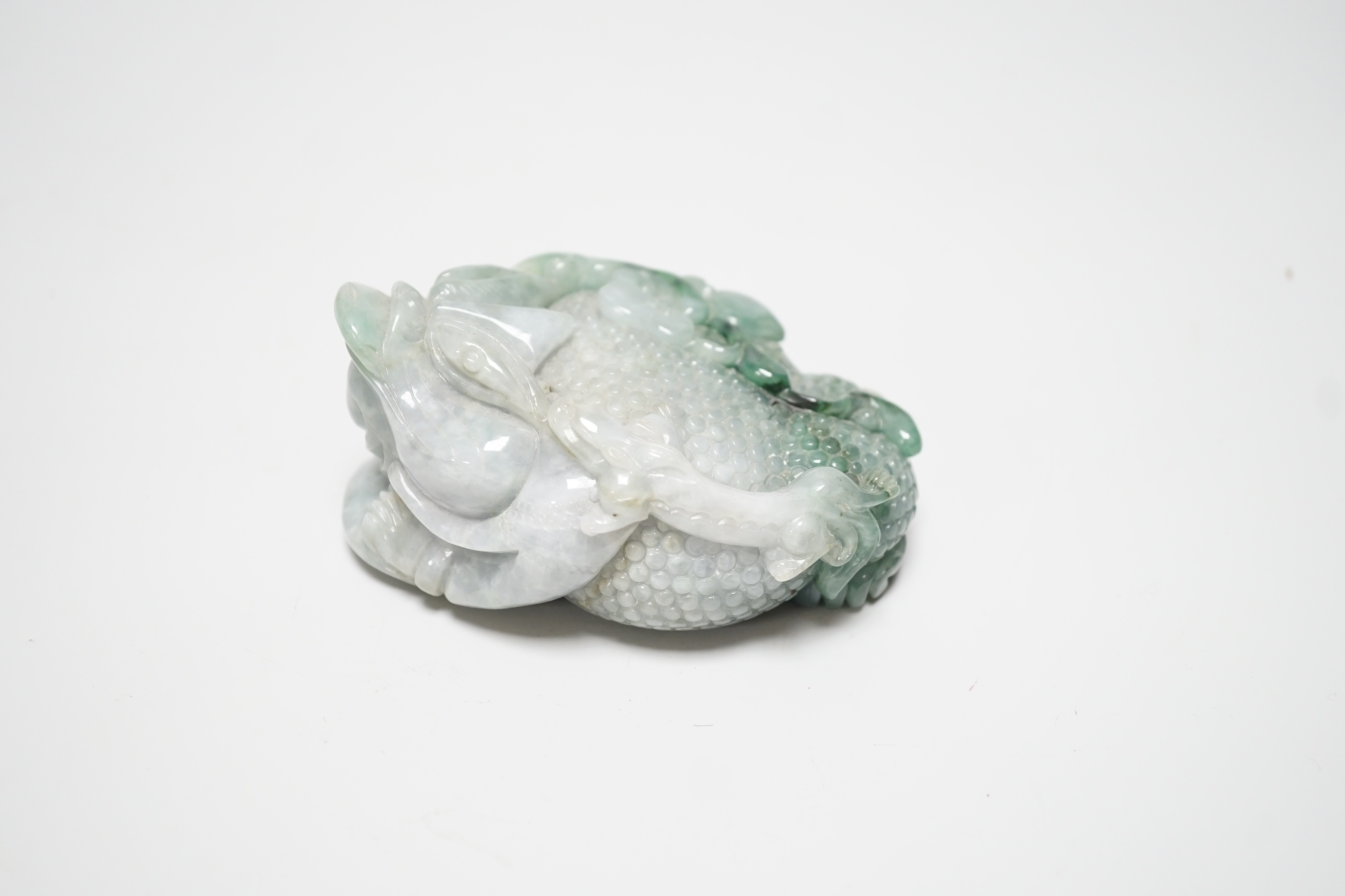 A Chinese jadeite carving of a toad, 10cm long - Image 3 of 6