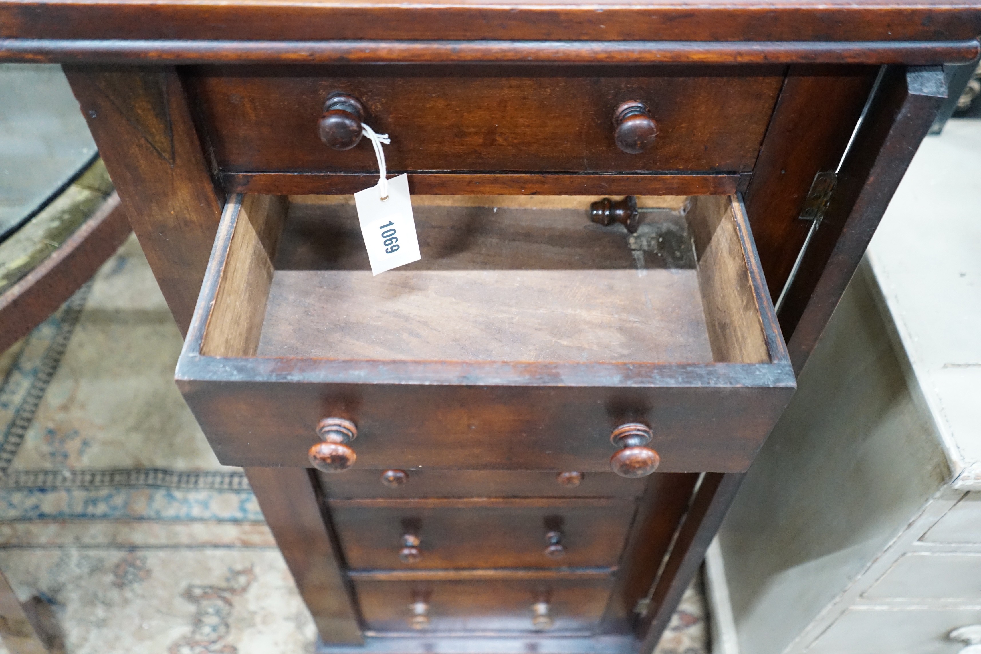 A Victorian mahogany Wellington chest, width 49cm, depth 35cm, height 109cm - Image 3 of 3