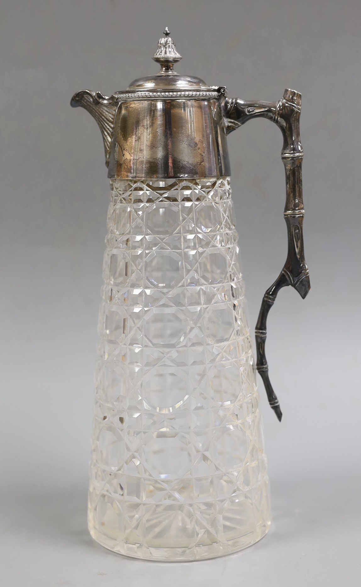 A late Victorian silver mounted cut glass claret jug, Goldsmiths & Silversmiths Co, Sheffield, 1897, - Image 2 of 4