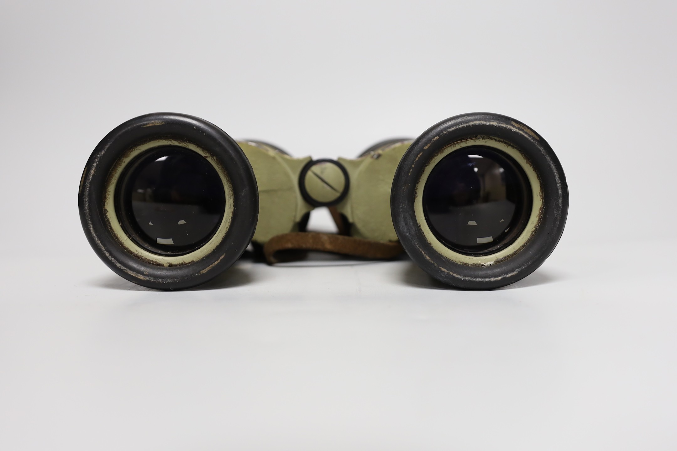 A pair of WWII German U boat binoculars, blc 7 x 50 serial no. 55429, rubber mounts, 19cms long - Image 2 of 3